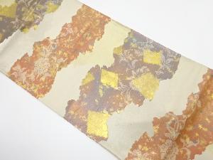 アンティーク　道長取りに唐花模様織り出し袋帯（材料）